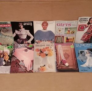 Bundle of 10 Vintage Coats & Clark Crochet Books